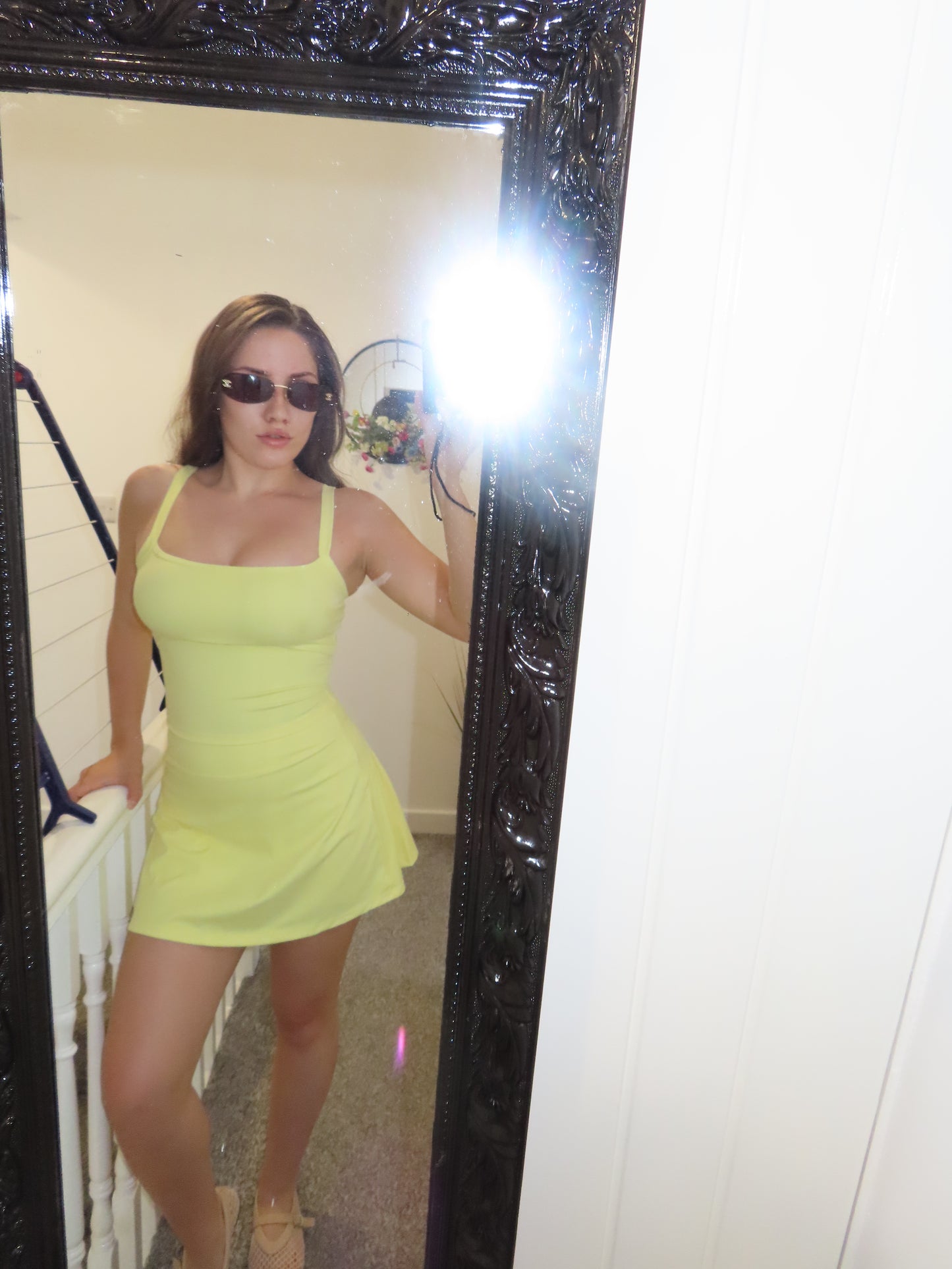 Tennis Square Neck Skirt Set
