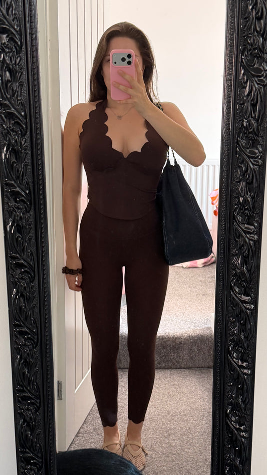 Scallop Halterneck Leggings Set